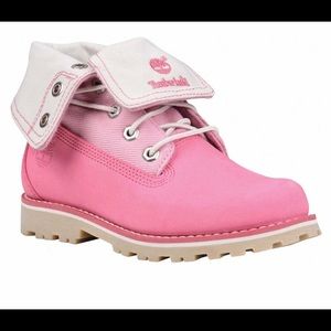 Pink Fold Over Timberland Boots